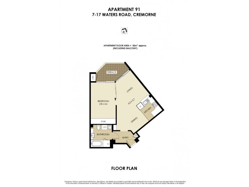 91/7 Waters Road, Neutral Bay NSW 2089 Floorplan