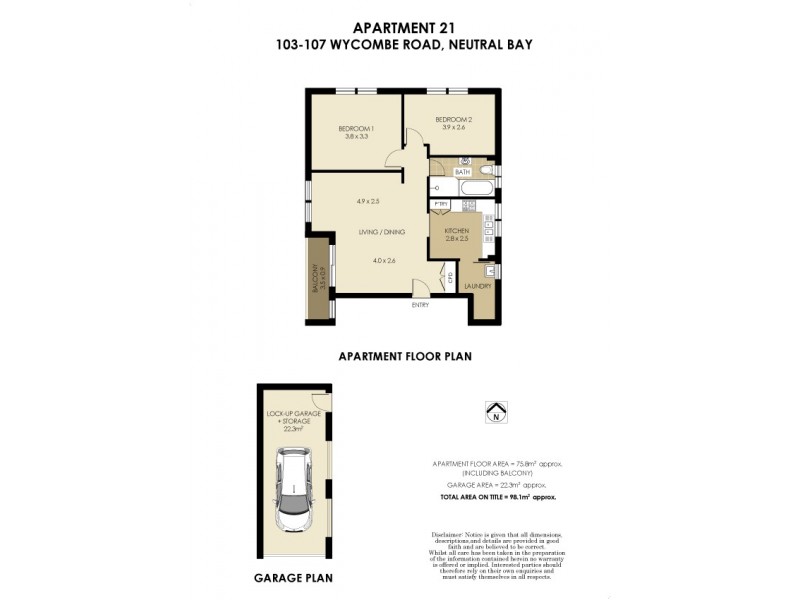21/103 Wycombe Road, Neutral Bay NSW 2089 Floorplan