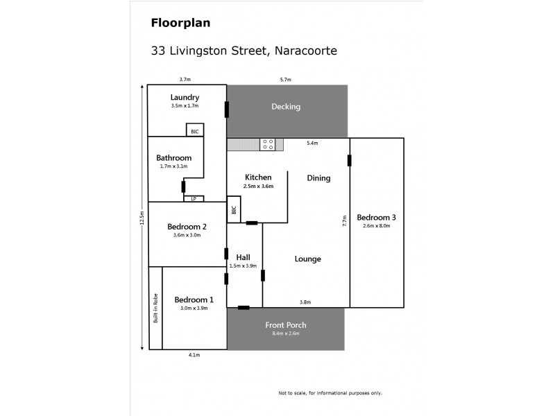 33 Livingston Street, Naracoorte SA 5271 Floorplan