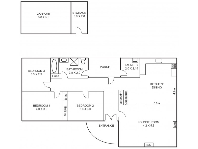 8 Second Avenue, Naracoorte SA 5271 Floorplan