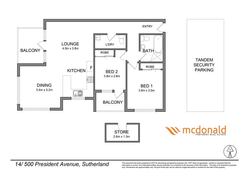 14/500 President Avenue, Sutherland NSW 2232 Floorplan