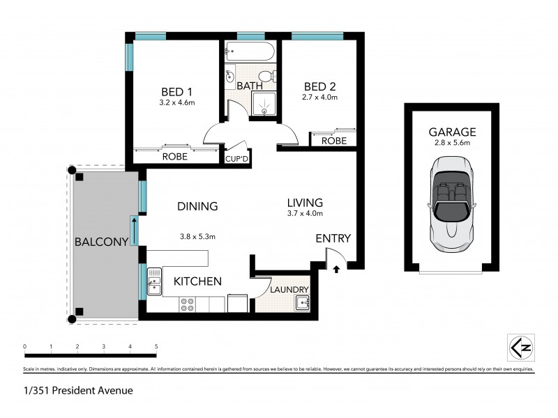 1/351 President Avenue, Gymea NSW 2227 Floorplan