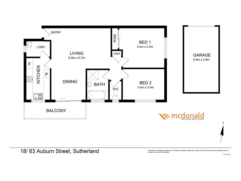 18/63 Auburn Street, Sutherland NSW 2232 Floorplan