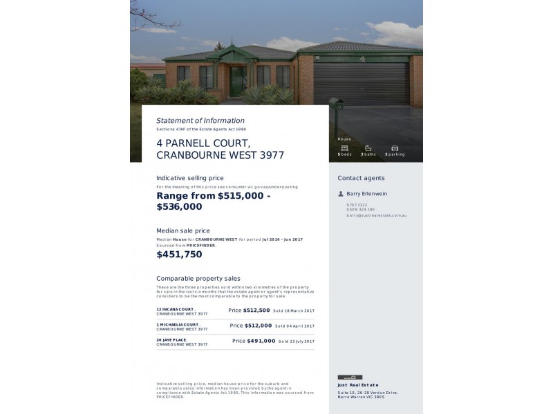 4 PARNELL COURT, Cranbourne West VIC 3977