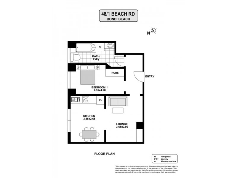 48/1 Beach Road, Bondi Beach NSW 2026 Floorplan