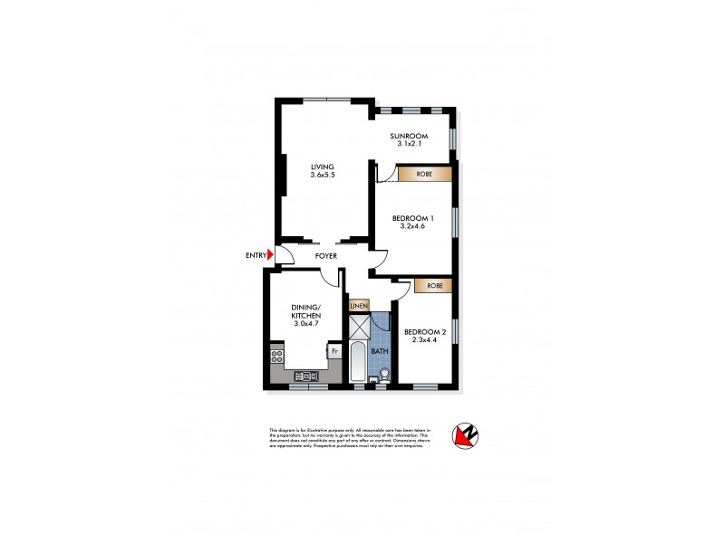 3/42 Sir Thomas Mitchell Road, Bondi Beach NSW 2026 Floorplan