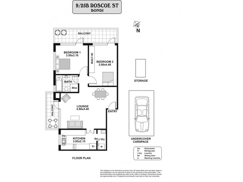 9/25B Roscoe Street, Bondi Beach NSW 2026 Floorplan