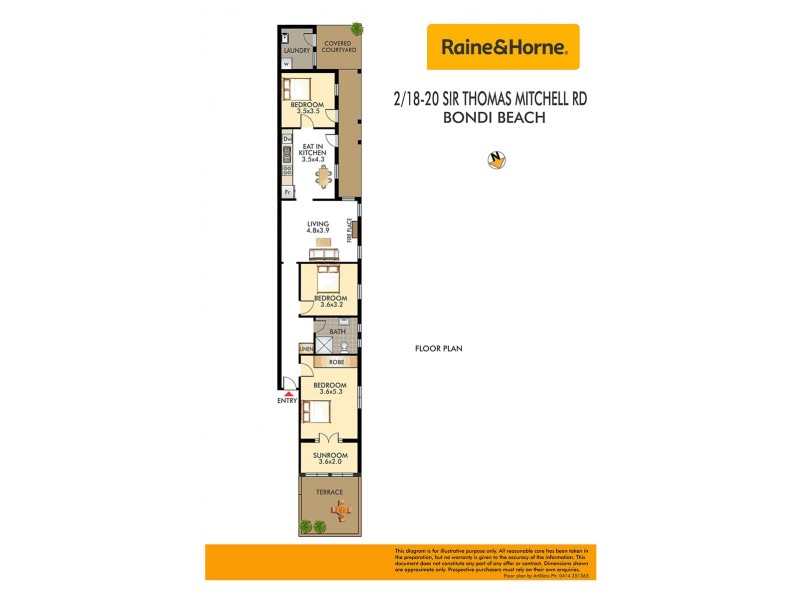 2/18 Sir Thomas Mitchell Road, Bondi Beach NSW 2026 Floorplan