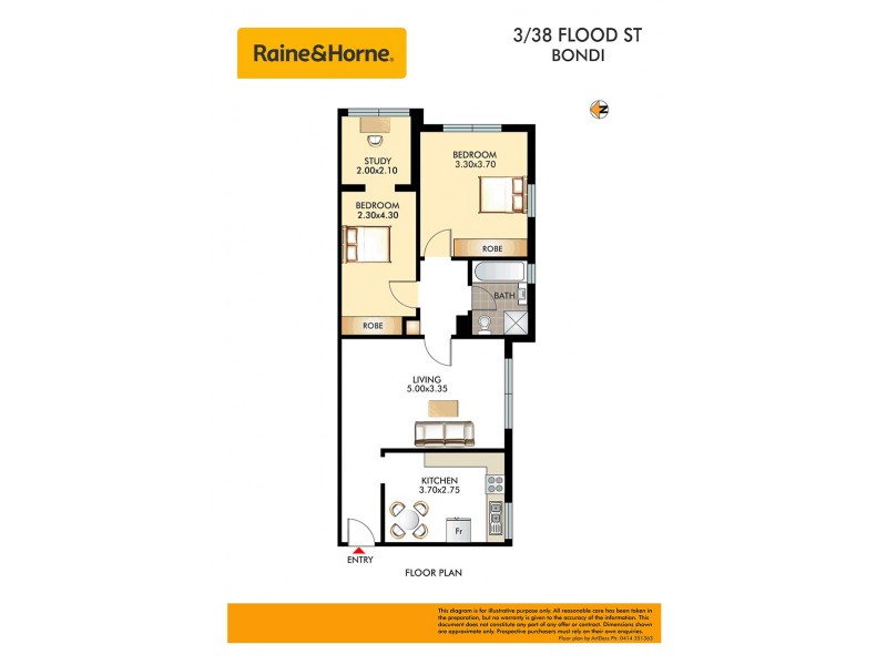 3/38 Flood Street, Bondi NSW 2026 Floorplan