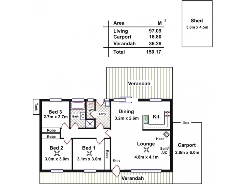 25 President Avenue, Andrews Farm SA 5114 Floorplan