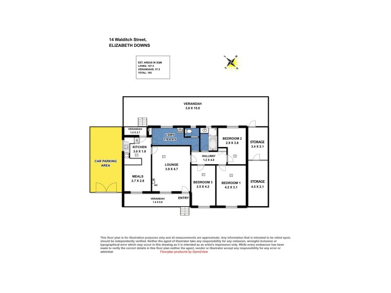 14 Walditch Street, Elizabeth Downs SA 5113 Floorplan