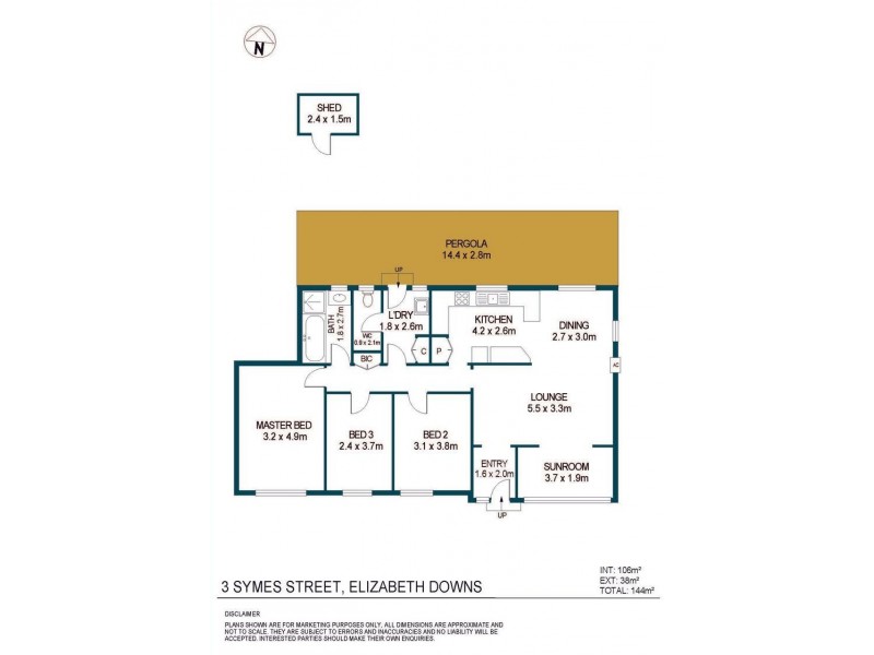 3 Symes Street, Elizabeth Downs SA 5113 Floorplan