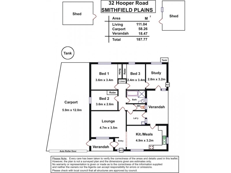 32 Hooper Road, Smithfield Plains SA 5114 Floorplan