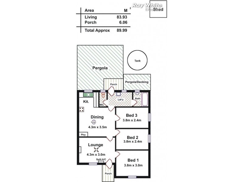 20 Holcomb Street, Elizabeth East SA 5112 Floorplan