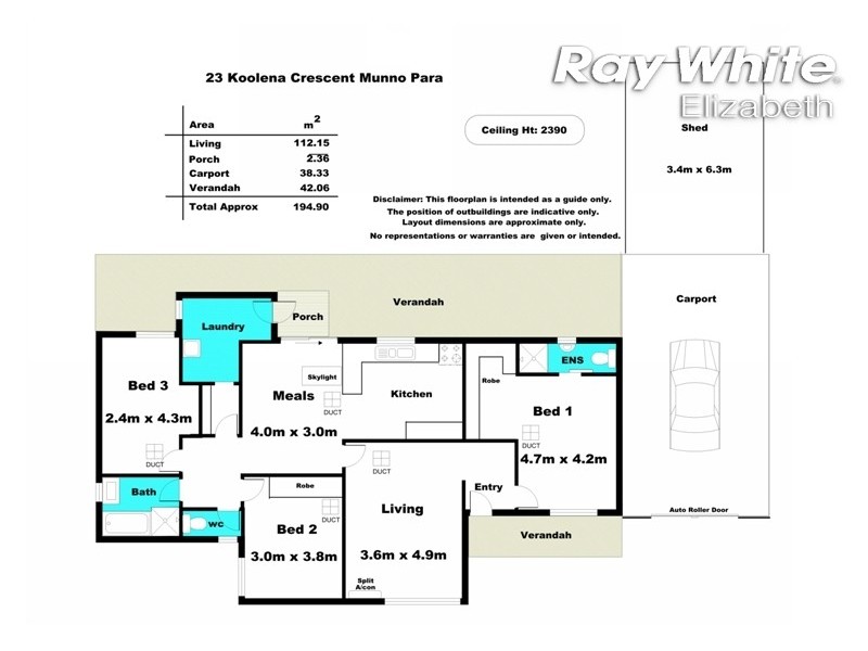 23 Koolena Crescent, Munno Para SA 5115 Floorplan
