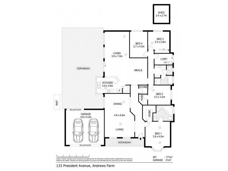 133 President Avenue, Andrews Farm SA 5114 Floorplan