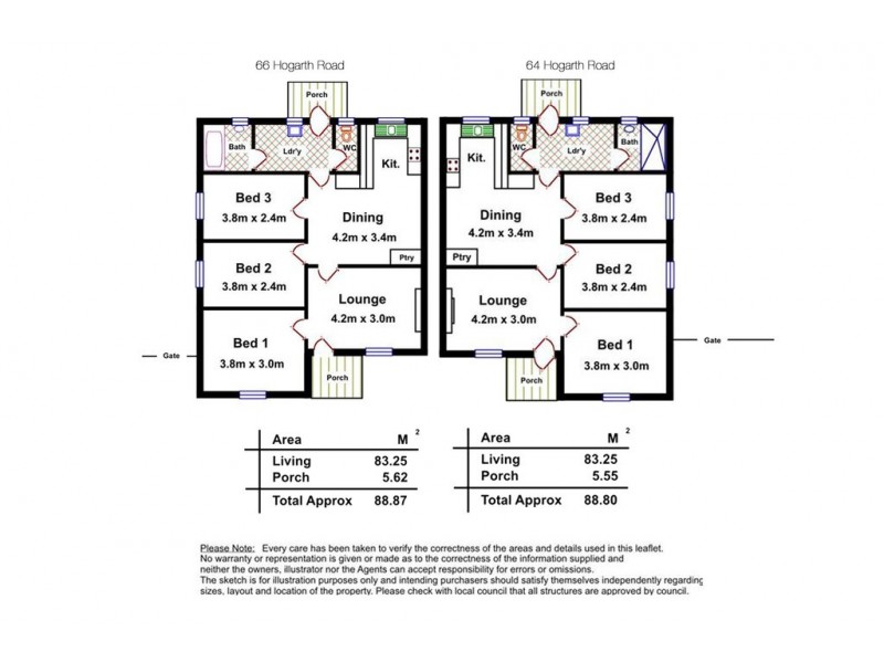 64 and 66 Hogarth Road, Elizabeth South SA 5112 Floorplan