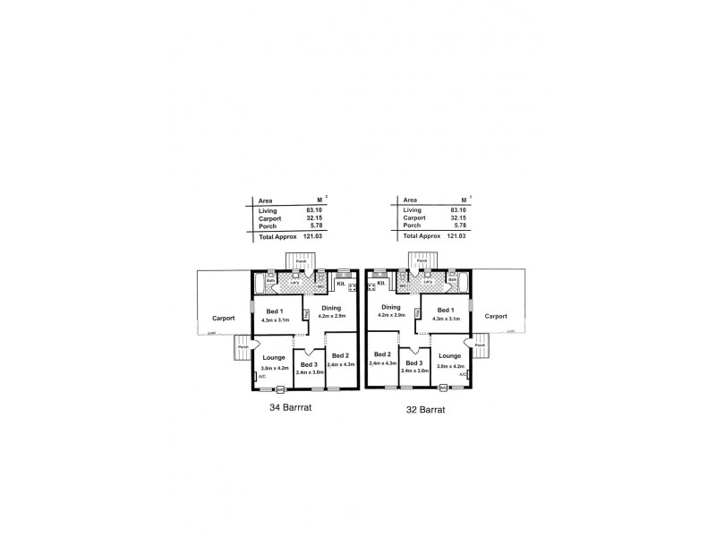 32 and 34 Barrat Street, Smithfield Plains SA 5114 Floorplan