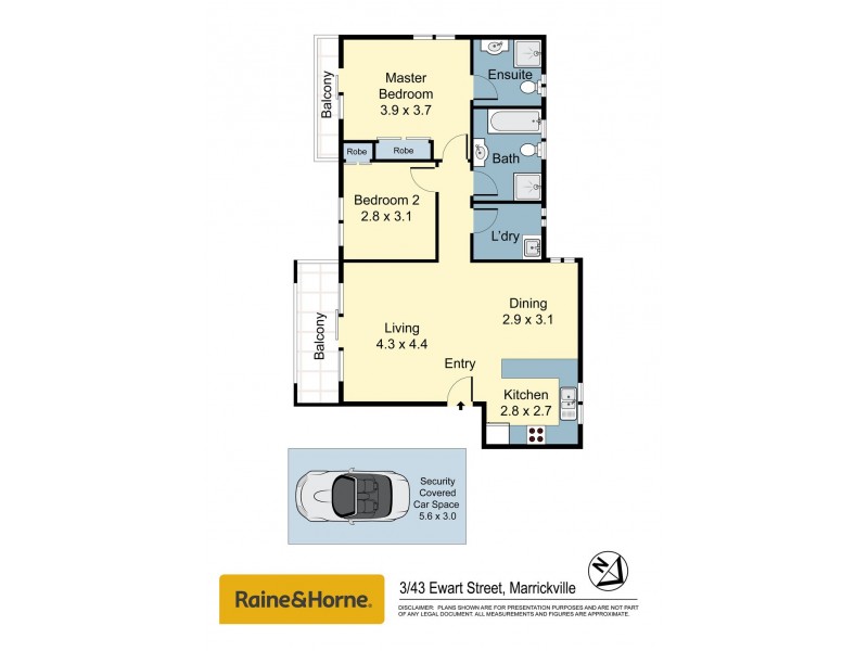 3/43 Ewart Street, Marrickville NSW 2204 Floorplan