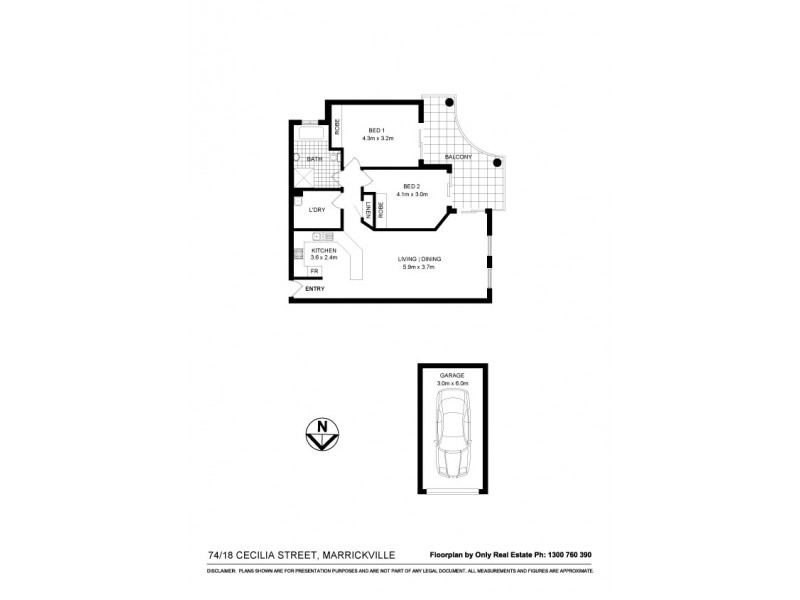 74/18 Cecilia Street, Marrickville NSW 2204 Floorplan