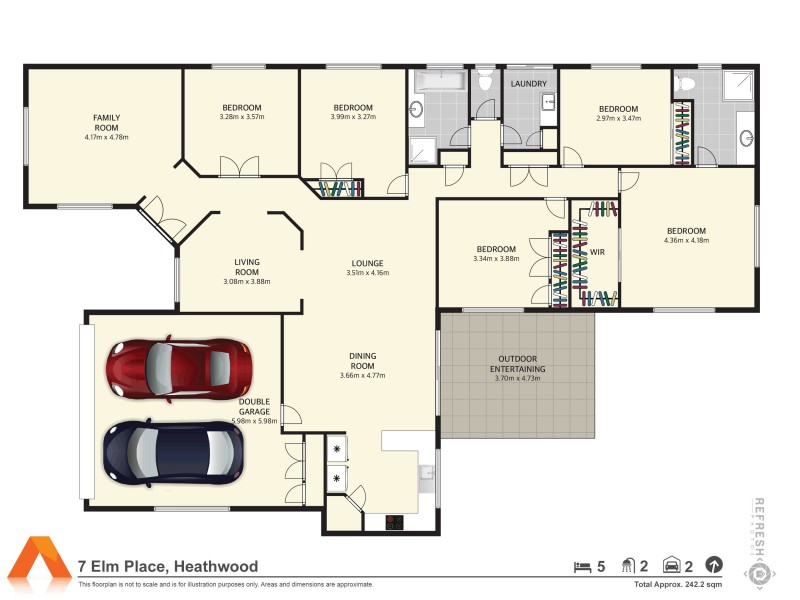 7 Elm Place, Heathwood QLD 4110 Floorplan
