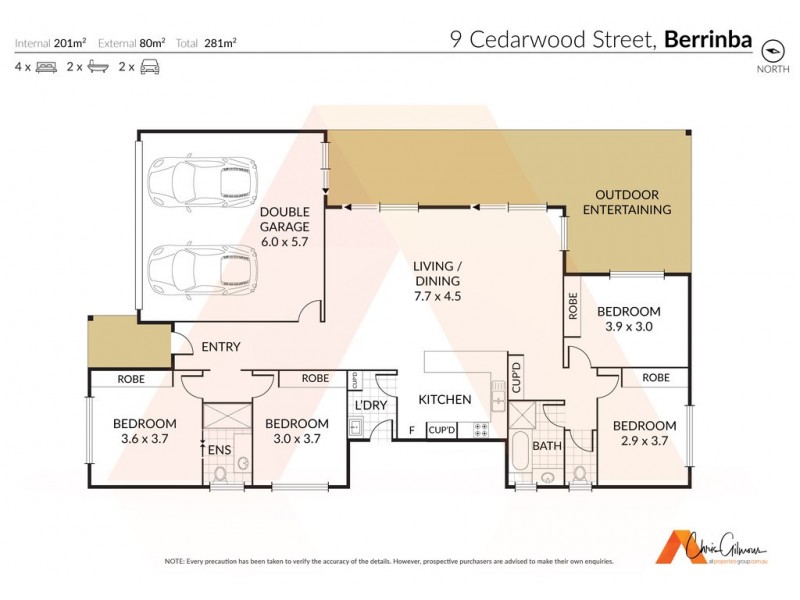 9 Cedarwood St, Berrinba QLD 4117 Floorplan
