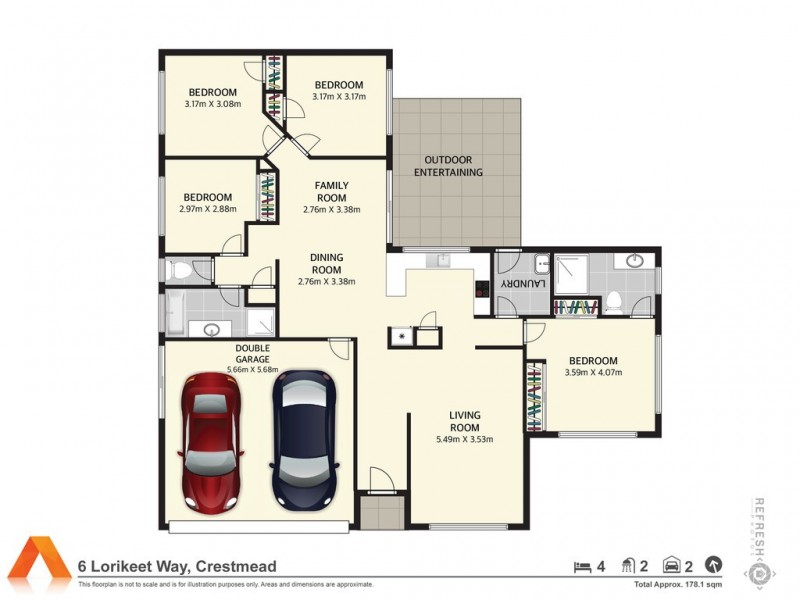 6 Lorikeet Way, Crestmead QLD 4132 Floorplan
