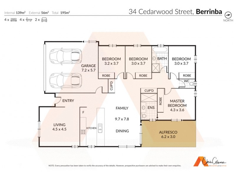 34 Cedarwood St, Berrinba QLD 4117 Floorplan
