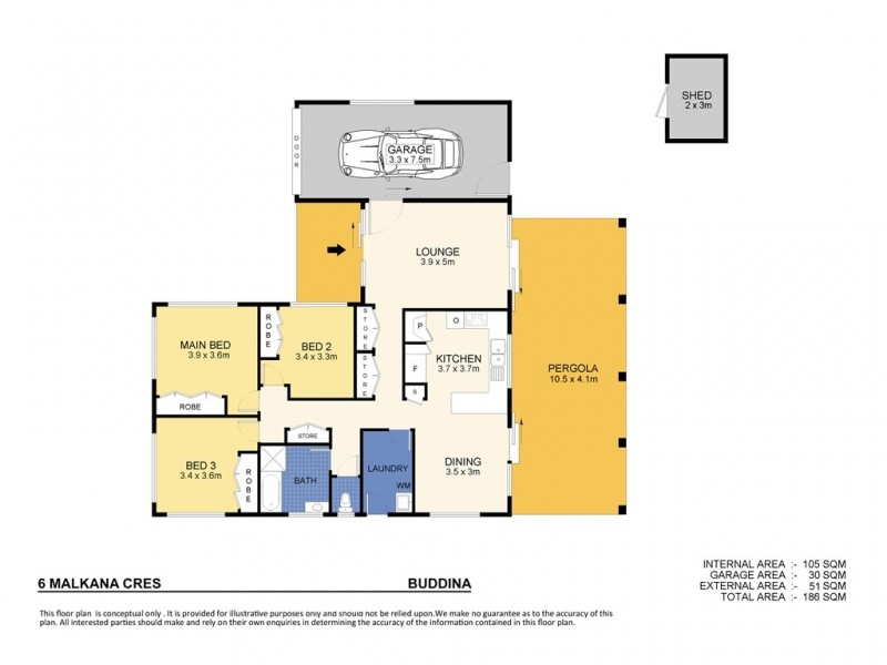 6 Malkana Crescent, Buddina QLD 4575 Floorplan
