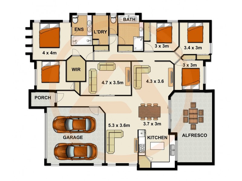 13 Bellthorpe Cres, Waterford QLD 4133 Floorplan