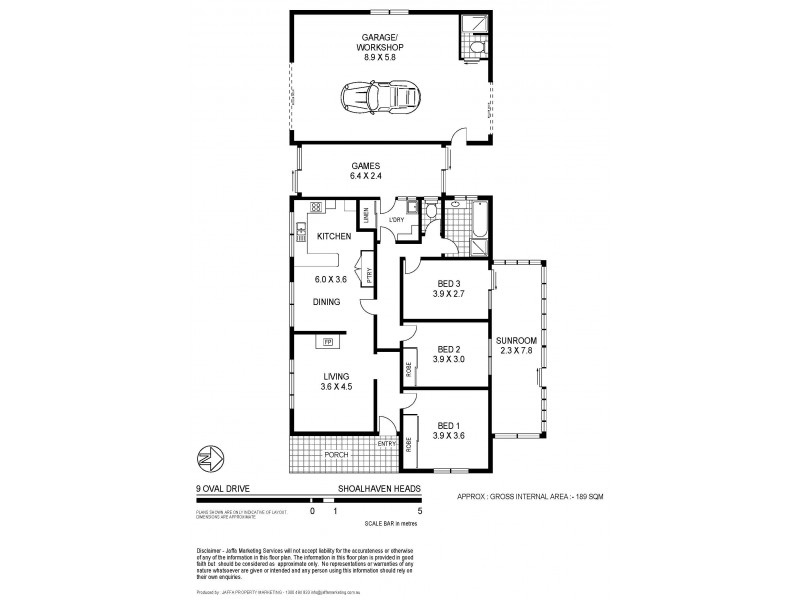 9 Oval Drive, Shoalhaven Heads NSW 2535 Floorplan