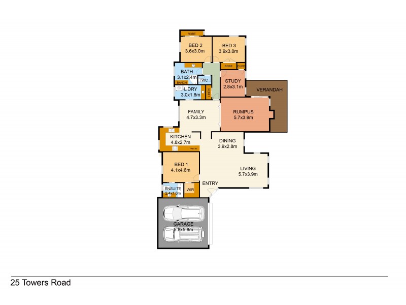 25 Towers Road, Shoalhaven Heads NSW 2535 Floorplan