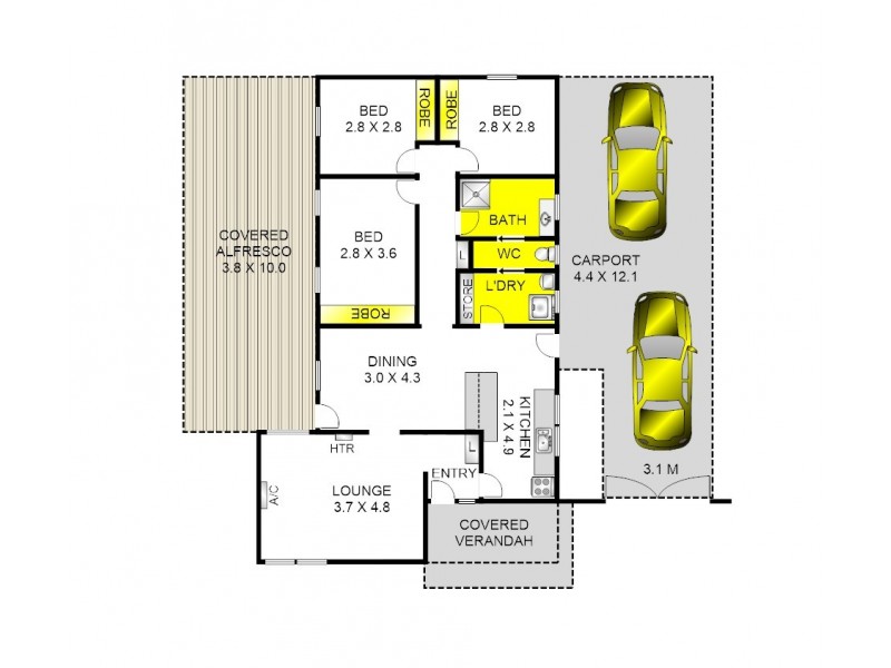 13 Chirnside Court, Corio VIC 3214 Floorplan