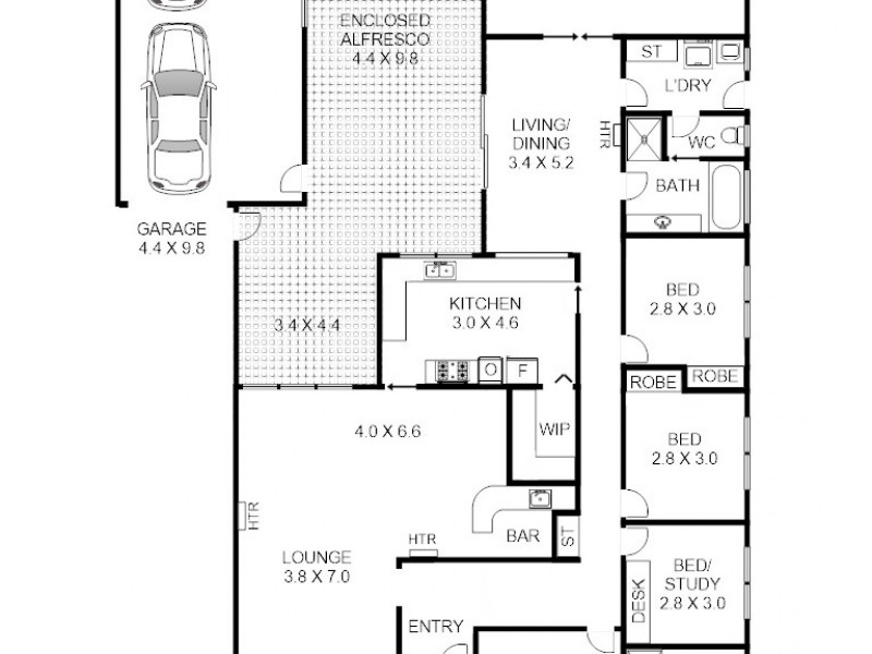 44 Coleraine Crescent, Corio VIC 3214 Floorplan