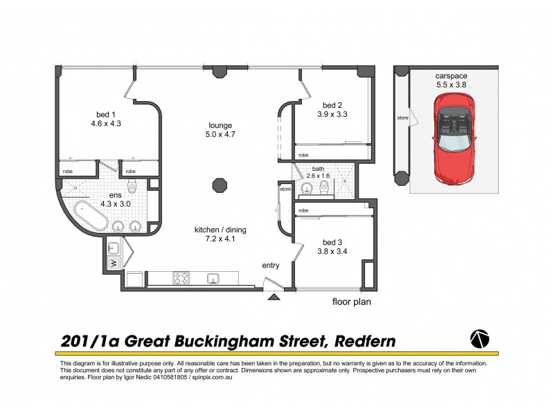 201/1A Great Buckingham Street, Redfern NSW 2016 Floorplan