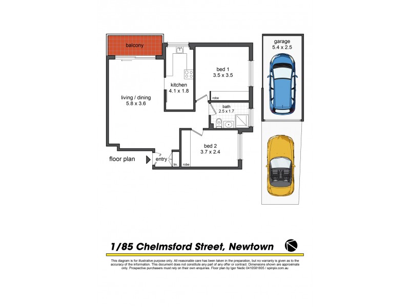 1/85 Chelmsford Street, Newtown NSW 2042 Floorplan