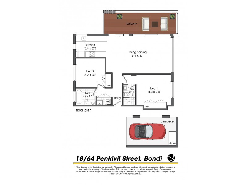 18/64 Penkivil Street, Bondi NSW 2026 Floorplan