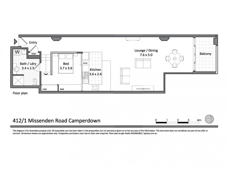 412/1 Missenden Road, Camperdown NSW 2050 Floorplan