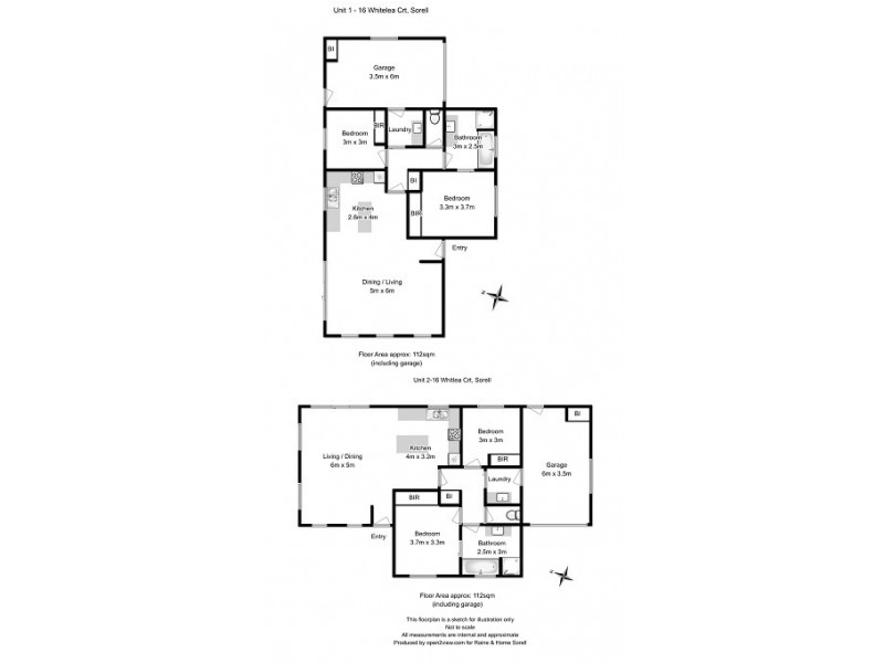 Units 1and2, 16 Whitelea Court, Sorell TAS 7172 Floorplan