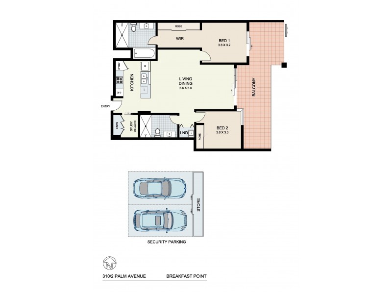 310/2 Palm Avenue, Breakfast Point NSW 2137 Floorplan