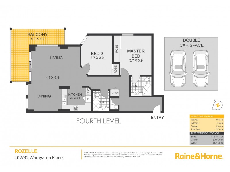 402/32 Warayama Place, Rozelle NSW 2039 Floorplan