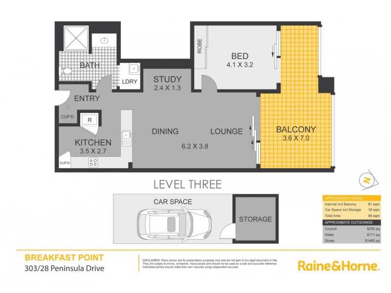 303/28 Peninsula Drive, Breakfast Point NSW 2137 Floorplan