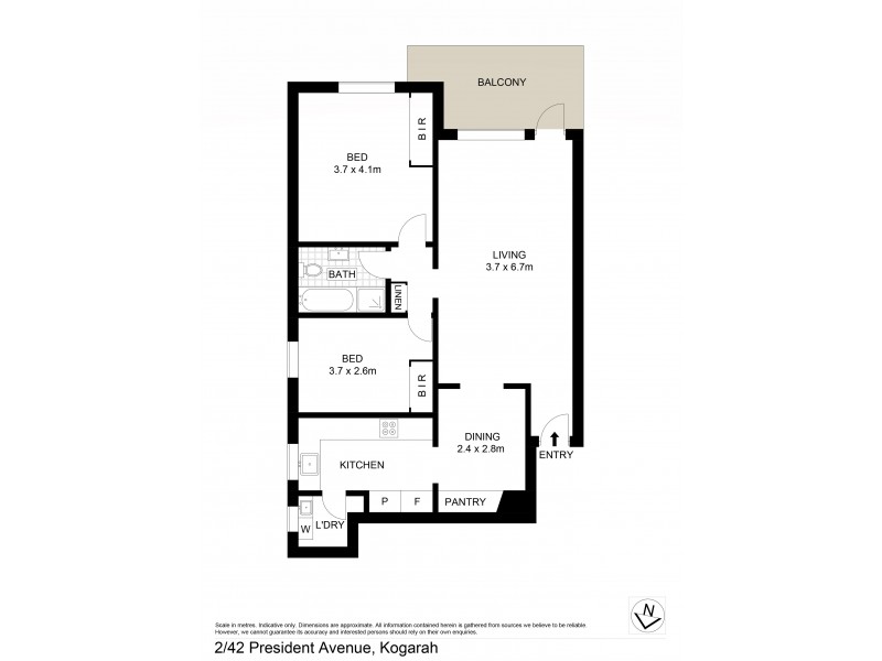 2/42 President Avenue, Kogarah NSW 2217 Floorplan