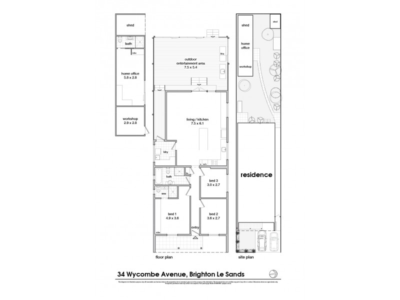 34 Wycombe Avenue, Brighton-le-sands NSW 2216 Floorplan