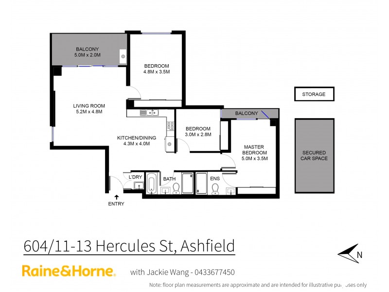 604/11 Hercules Street, Ashfield NSW 2131 Floorplan