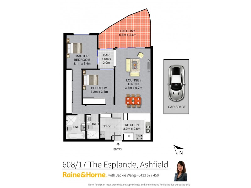 608/17 The Esplanade, Ashfield NSW 2131 Floorplan
