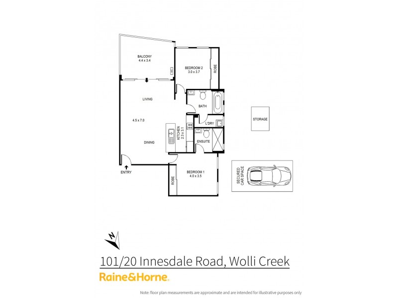101/20 – 26 Innesdale Road, Wolli Creek NSW 2205 Floorplan