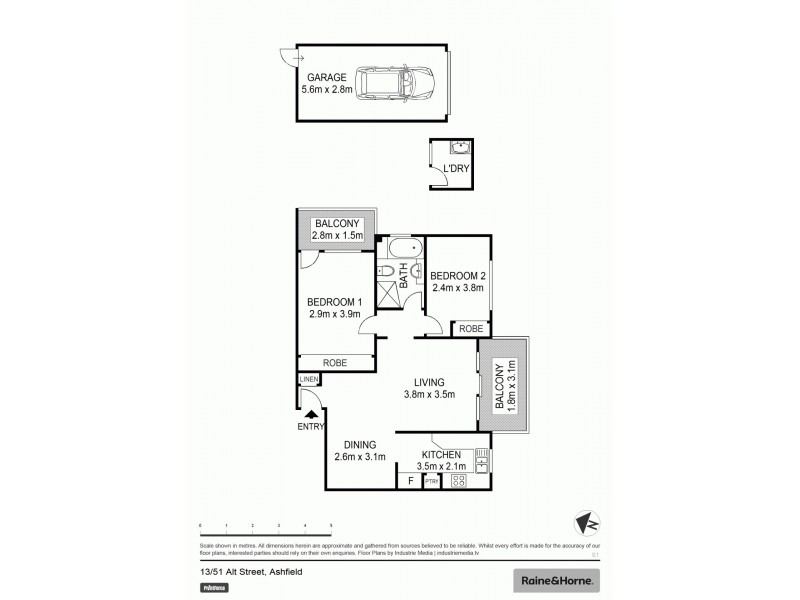 13/51 Alt Street, Ashfield NSW 2131 Floorplan