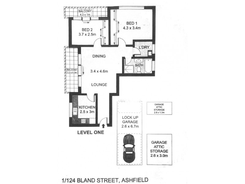 1/124 Bland Street, Ashfield NSW 2131 Floorplan