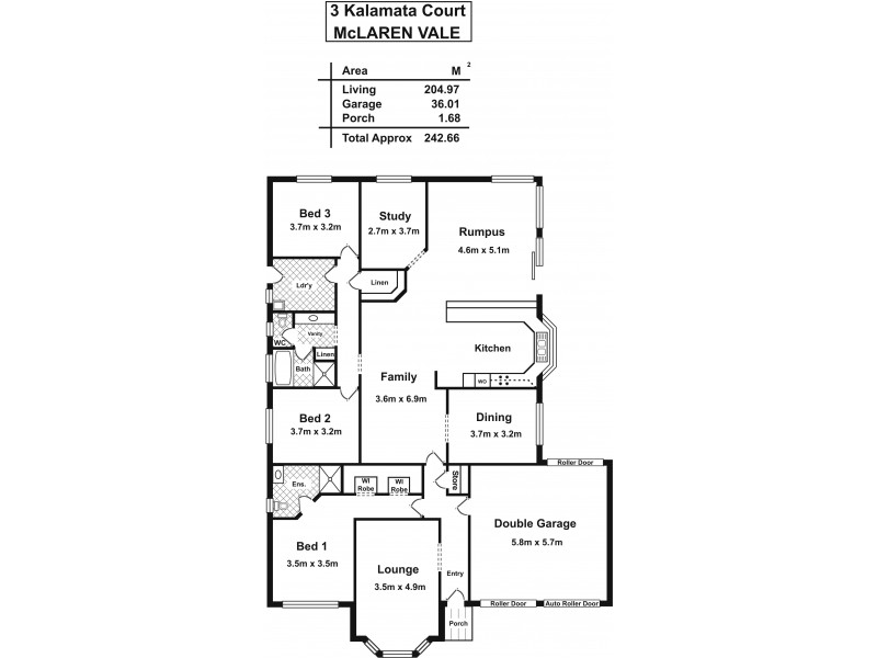 3 Kalamata Court, Mclaren Vale SA 5171 Floorplan